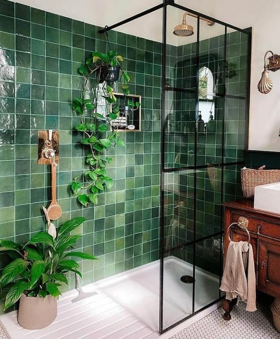 عکس دیزاین سرویس بهداشتی با رنگ سبز