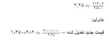 فرمول تعدیل معکوس